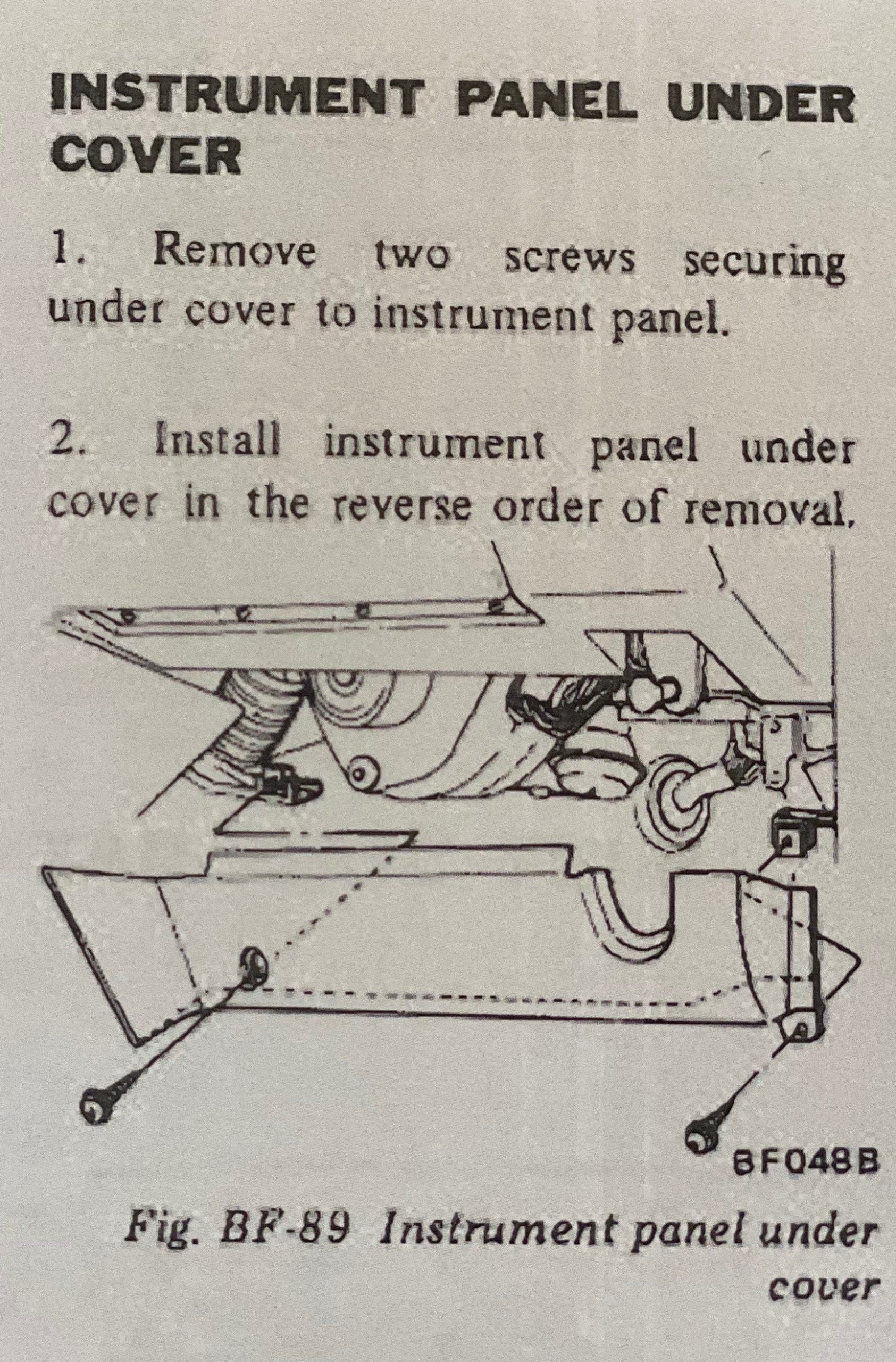 Instrument Panel Under Cover