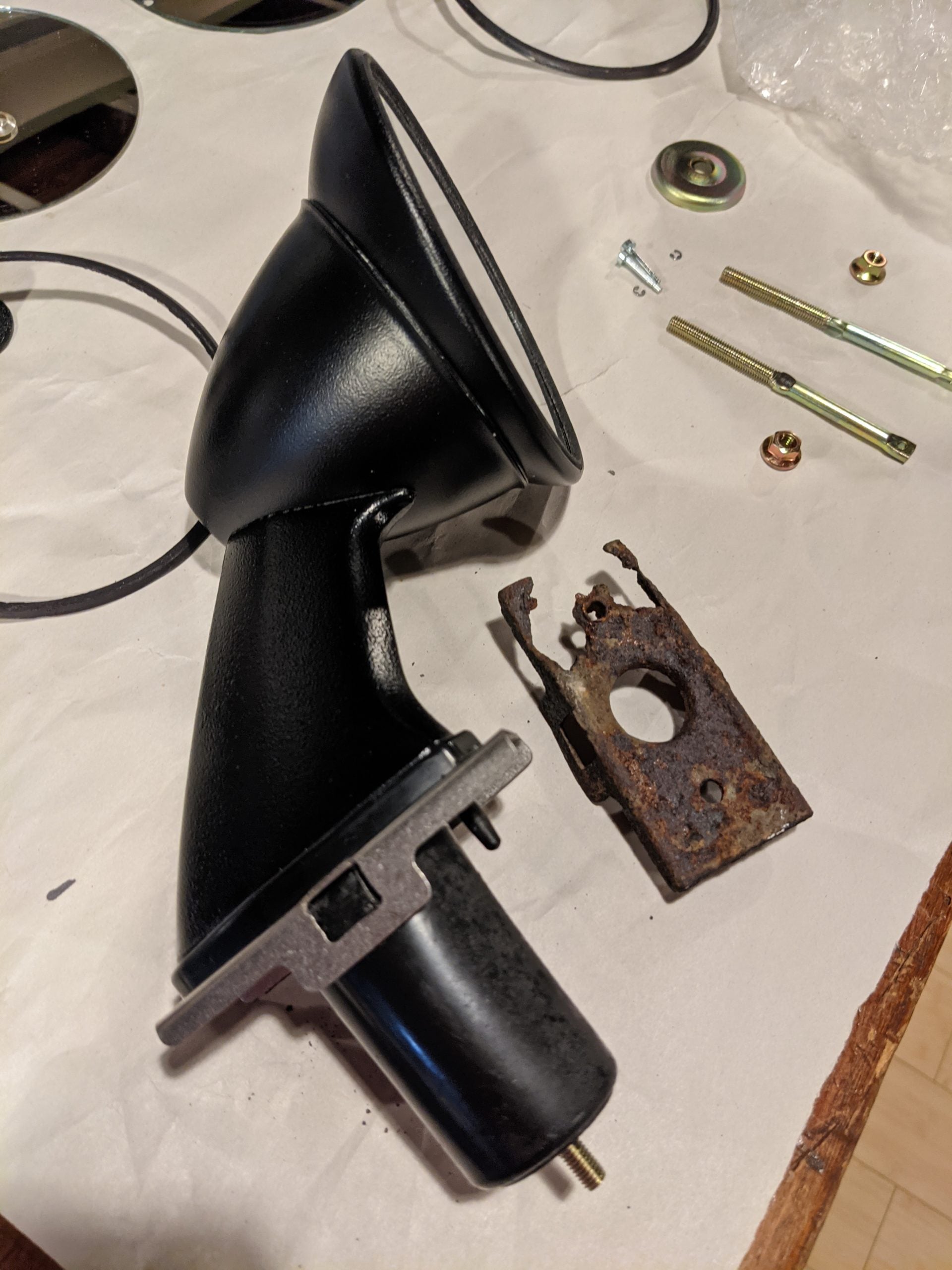 LONG STALK FENDER MIRROR UNDER BRACKET