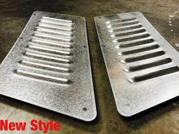Zcardepot Aluminum Hood Vent Set For Datsun 280Z 1975-78 - Black Powder Coat, Pair (Left & Right)